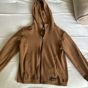 Brown Hooded Zip-Up Jacket